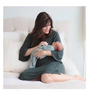 Mommy Robe, Baby Gown, Hat & Swaddle